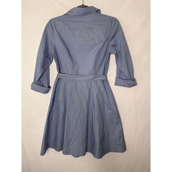 Pendleton Shirt Dress 100% Cotton Pinup Rockabilly Casual Light Blue 6 Petite - Picture 6 of 6